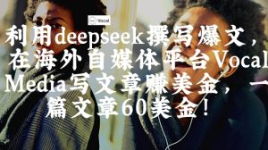 出海搞钱!利用deepseek撰写爆文,在海外自媒体平台Vocal Media写文章挣美金,一篇文章60刀-赚钱驿站