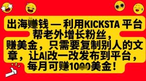利用kicksta平台帮老外涨粉挣美金,每月收益1000美刀-赚钱驿站