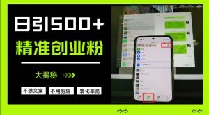 不需要我们去想文案,也不需要我们去剪辑视频,日引500+精准创业粉,方法大揭秘-赚钱驿站