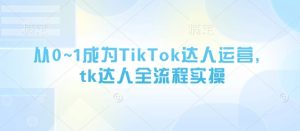 从0~1成为TikTok达人运营,tk达人全流程实操-赚钱驿站