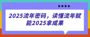 2025流年密码，读懂流年赋能2025拿成果-赚钱驿站