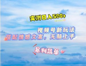 微信视频号最新玩法，表情包搭配情感文案，2分钟一条原创作品，简单好上手，轻松日入几张-赚钱驿站