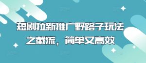 短剧拉新推广野路子玩法之截流,简单又高效-赚钱驿站