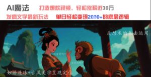 AI魔法：发疯文学最新玩法，打造爆款视频，轻松涨粉近30W，单日变现1k+-赚钱驿站