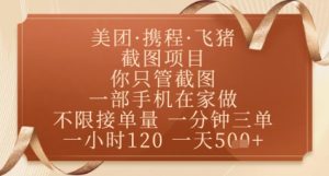 飞猪美团截图项目,你只管截图,一部手机在家做,正规平台无套路,一天5张+【揭秘】-赚钱驿站