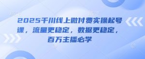 2025千川线上微付费实操起号课,流量更稳定,数据更稳定,百万主播必学-赚钱驿站
