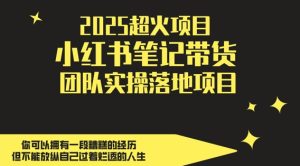 2025超火项目，副业最佳选择，小红书笔记带货团队实操落地项目，，轻松日入5张-赚钱驿站