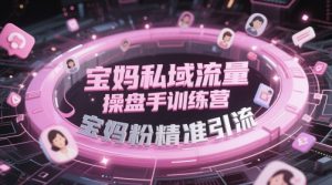 宝妈私域流量操盘手训练营，宝妈粉精准引流-赚钱驿站