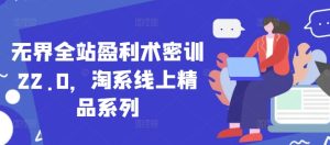 无界全站盈利术密训22.0,淘系线上精品系列-赚钱驿站