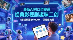 最新AI对口型赛道，经典影视剧趣味二创，1条视频涨粉4000+，保姆级教程-赚钱驿站