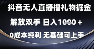 抖音无人直播撸礼物掘金,解放双手,日入1k,0成本纯利,无基础可上手【揭秘】-赚钱驿站
