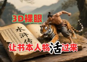 书本人物裸眼3D视频,新的玩法,流量超猛,保姆级教程-赚钱驿站