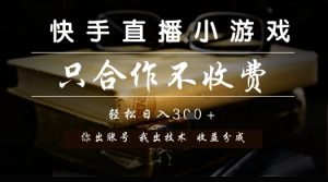 快手直播小游戏,只合作不收费,你出账号我出技术, 分润模式【揭秘】-赚钱驿站