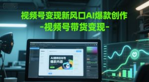 视频号变现新风口AI爆款创作-视频号带货变现-赚钱驿站