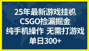 25年CSGO游戏搬砖,全自动挂G,不需要玩游戏,手机操作日入3张+【揭秘】-赚钱驿站