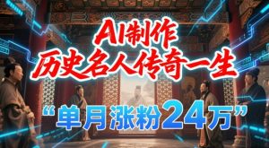 暴力起号!用AI制作历史名人传奇一生,单月涨粉24W,涨粉+变现赛道黑马来了-赚钱驿站