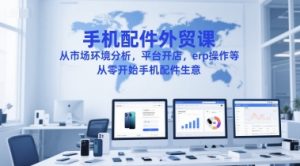 手机配件外贸课，从市场环境分析，平台开店，erp操作等，从零开始手机配件生意-赚钱驿站