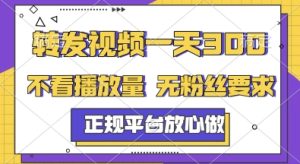 转发视频一天3张+，正规平台放心做，不看播放量，无粉丝要求，随时随地挣收益【揭秘】-赚钱驿站