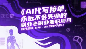 AI代写接单，永远不会失业的副业兼职项目，多劳多得，月入1-3W【SOP手册】-赚钱驿站