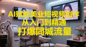 AI赋能美业短视频创作，从入门到精通，打爆同城流量，超级AI工具短视频实操落地-赚钱驿站