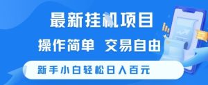 最新挂G项目，操作简单，交易自由，新手小白轻松日入100+【揭秘】-赚钱驿站
