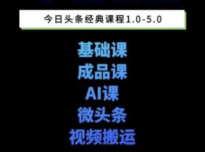 头条图文课1-5期教你头条图文写作、微头条、视频搬运变现,适合新手快速起号玩法-赚钱驿站