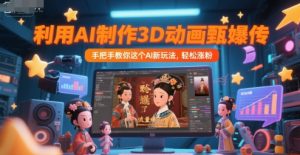 利用AI制作3D动画甄嬛传,流量爆了,手把手教你这个AI新玩法,轻松涨粉-赚钱驿站