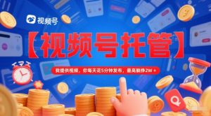 【视频号托管 】我提供视频，你每天花5分钟发布，最高躺挣2W+【揭秘】-赚钱驿站