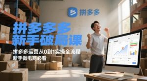 拼多多新手破局课,拼多多运营从0到1实操全流程,新手做电商必看-赚钱驿站