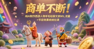 商单不断！纯AI制作西游人物羊毛毡版文旅MV，流量+节目效果统统拉满-赚钱驿站