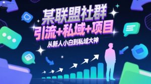 某联盟社群，引流+私域+项目，从新人小白到私域大神-赚钱驿站