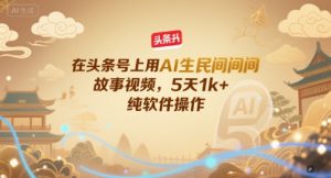 在头条号上用AI生民间故事视频,5天1k+,纯软件操作-赚钱驿站