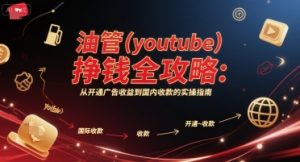 油管(youtube)挣钱全攻略:从开通广告收益到国内收款的实操指南-赚钱驿站