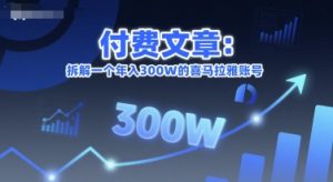 付费文章:拆解一个年入300W的喜马拉雅账号-赚钱驿站