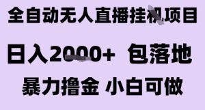 最新全自动抖音无人直播挂G项目,日入2k+ 包落地暴力撸金,小白可做【揭秘】-赚钱驿站