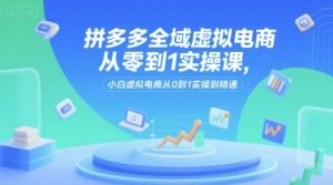 拼多多全域虚拟电商从零到1实操课,小白虚拟电商从0到1实操到精通-赚钱驿站