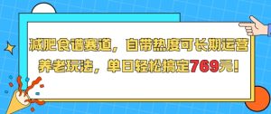 减肥食谱赛道,自带热度可长期运营,养老玩法,单日轻松搞定769-赚钱驿站
