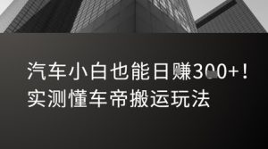 汽车小白也能日入3张!实测懂车帝搬运玩法-赚钱驿站