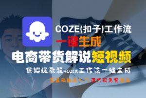 COZE(扣子)工作流一键生成电商带货解说短视频,保姆级教程,0基础快手入门-赚钱驿站