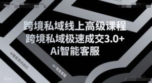 跨境私域线上高级课程,跨境私域极速成交3.0+Ai智能客服-赚钱驿站