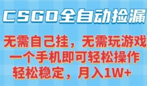 CSGO自动捡漏项目,最新独家玩法,一个手机可操作,新手小白轻松月入1W+,操作简单易上手【揭秘】-赚钱驿站