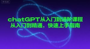 chatGPT从入门到进阶课程，从入门到精通，快速上手指南-赚钱驿站