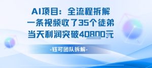 AI收徒变现闭环：一条视频收35人，日入1k+(附完整SOP)-赚钱驿站