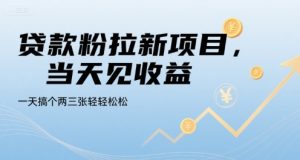 贷款粉拉新项目,当天见收益,一天搞个两三张轻轻松松【揭秘】-赚钱驿站