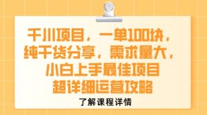 千川项目,一单1张,纯干货分享,需求量大,小白上手最佳项目,超详细运营攻略-赚钱驿站