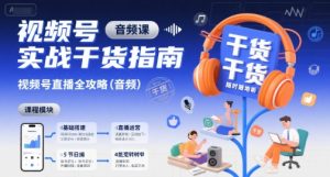 视频号实战干货指南,视频号直播全攻略(音频)-赚钱驿站