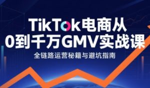 TikTok电商从0到千万GMV实战课,从0到1拆解实战秘籍-赚钱驿站