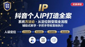 抖音个人IP系统落地实操大课,实操课程,辅助落地-赚钱驿站