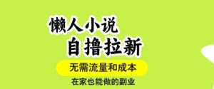 懒人小说自撸拉新，无需流量，一个账号一条作品就可以打爆收益，在家也能轻松做的副业【揭秘】-赚钱驿站