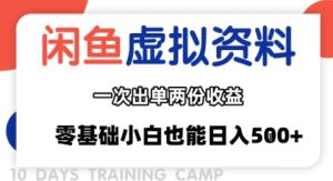 闲鱼虚拟资料新变现玩法,信息差项目,一次出单两份收益,无需囤货,可批量矩阵,零基础小白也能日入多张-赚钱驿站